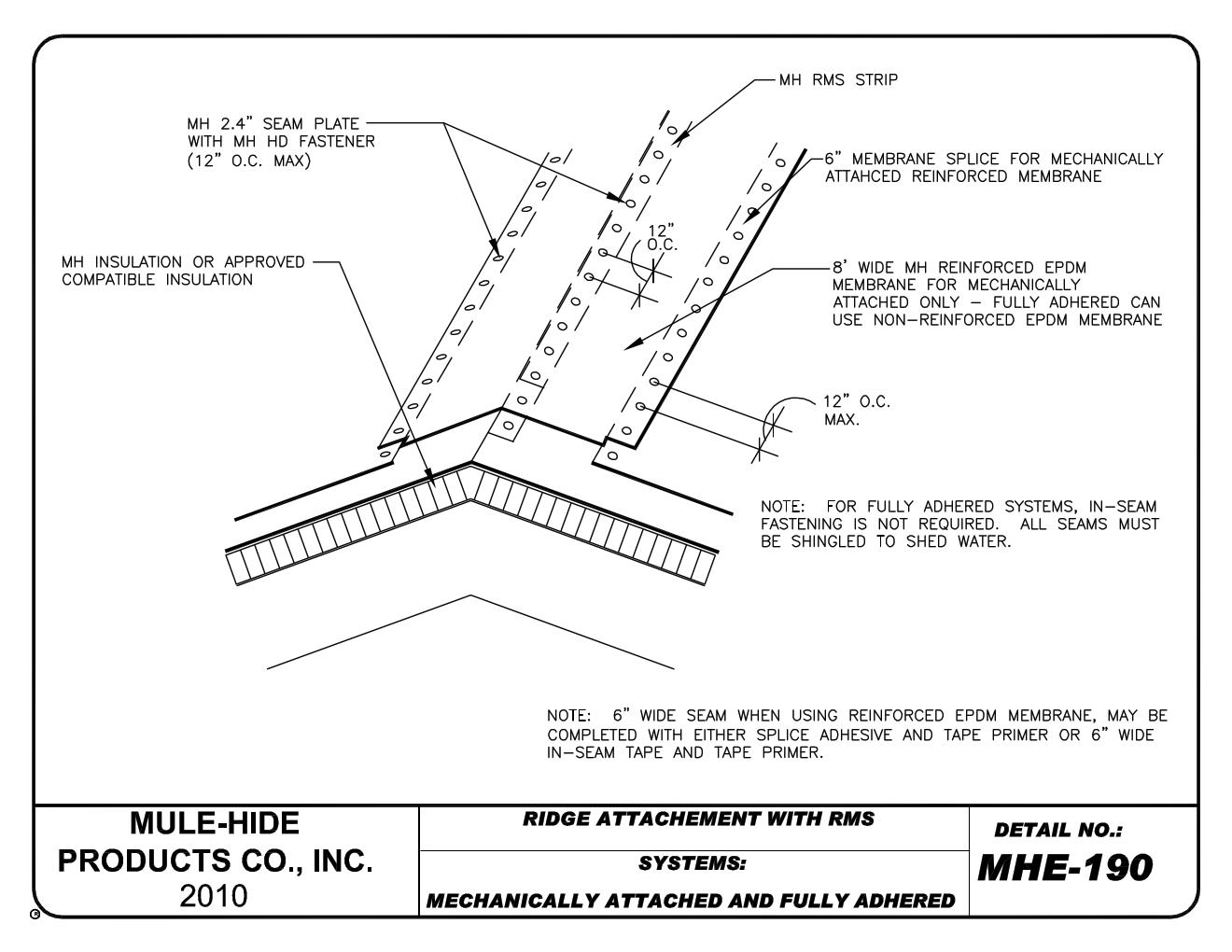 6" Reinforced EPDM Membrane Strips (RMS)