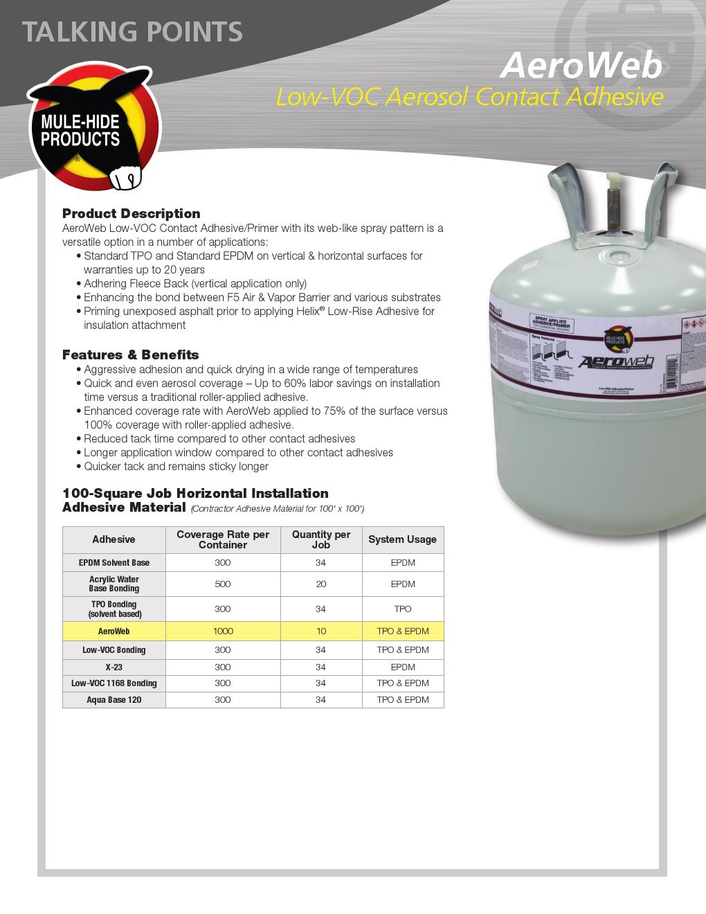 Aero LowVOC Aerosol Contact Adhesive