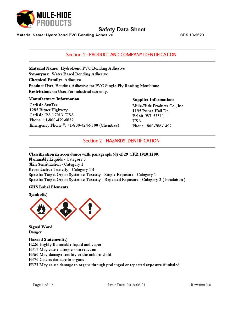 Hydrobond WaterBased PVC Bonding Adhesive