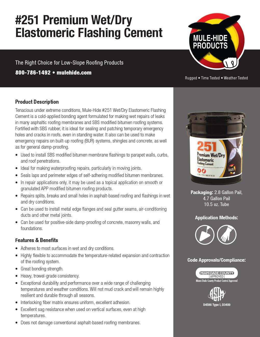 251 Premium Wet/Dry Elastomeric Flashing Cement