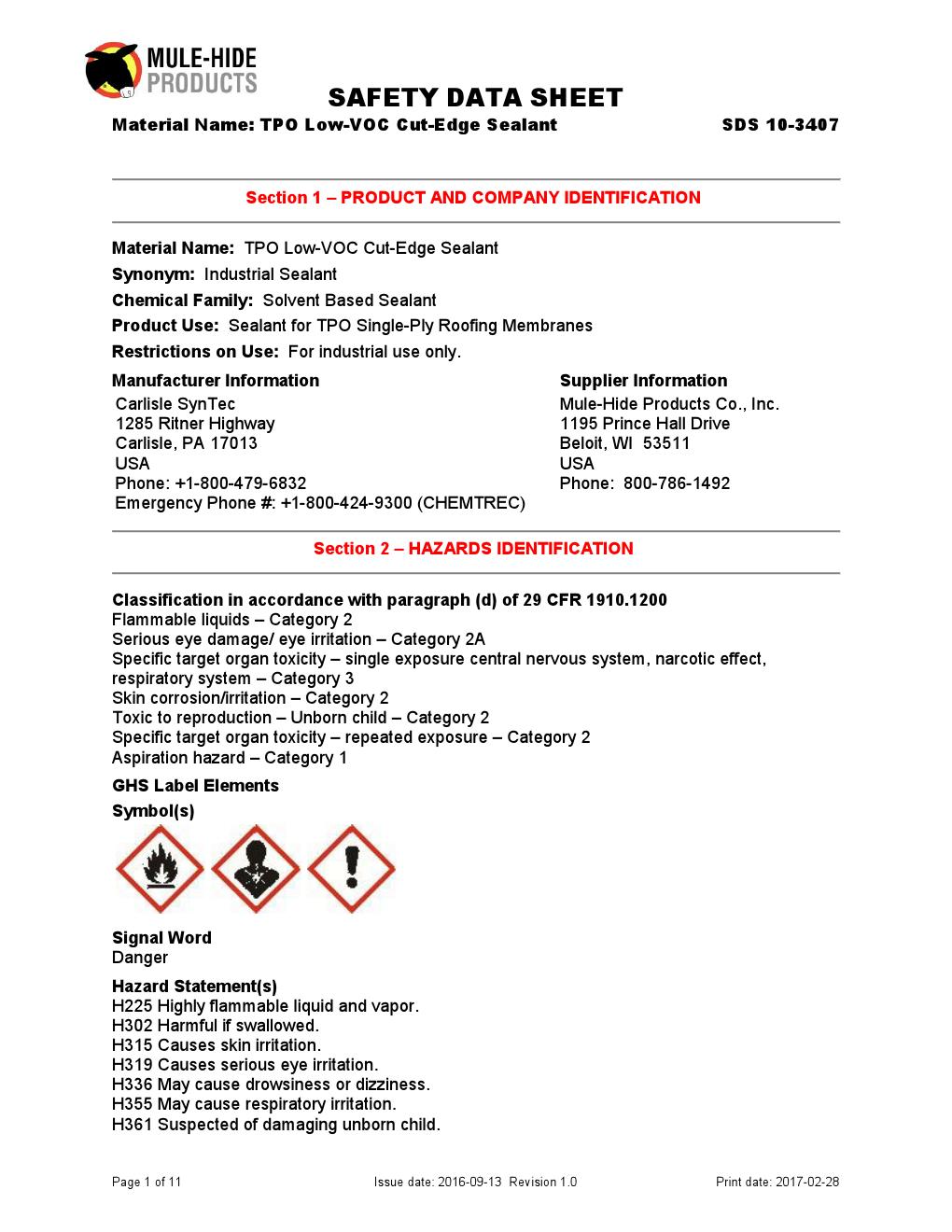 TPO Low VOC Cut Edge Sealant