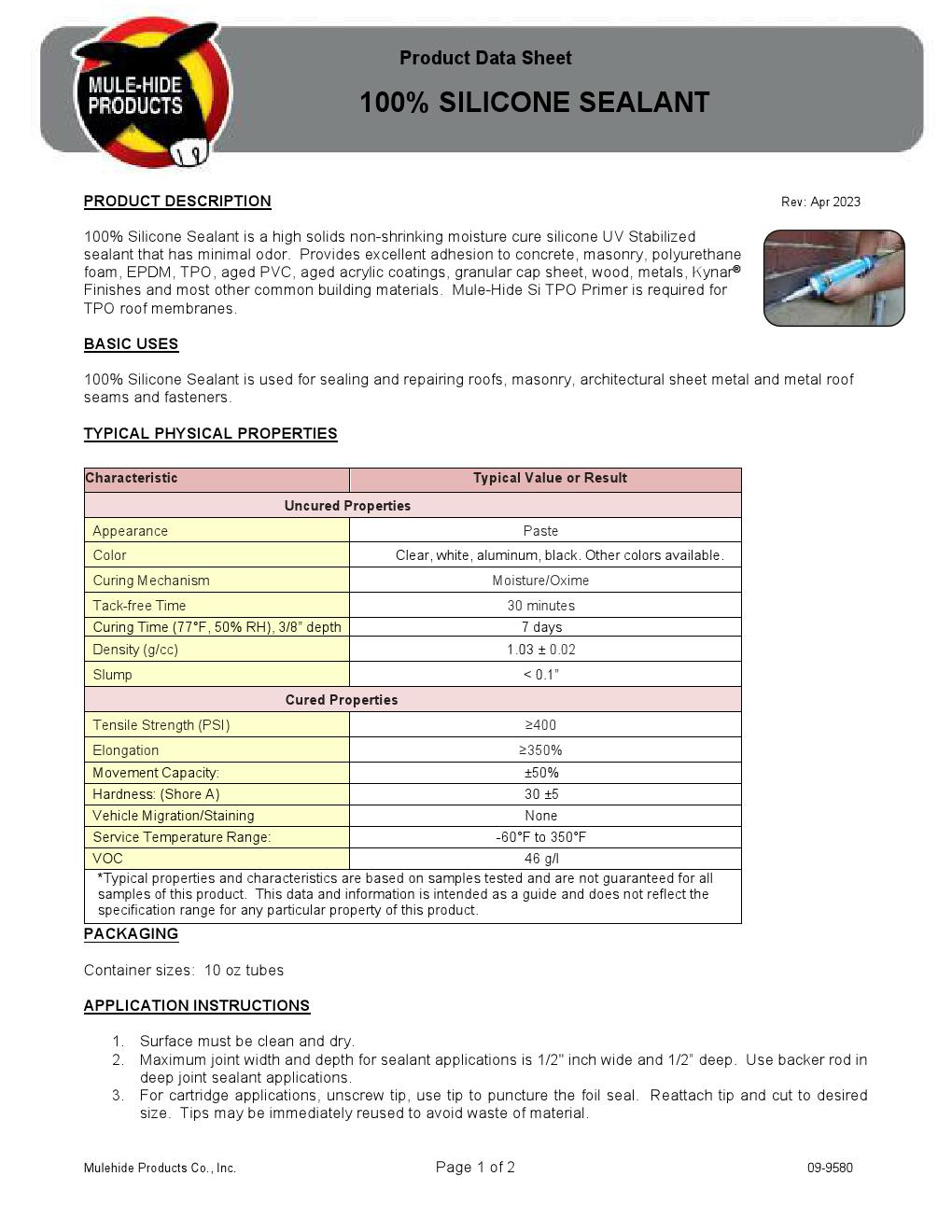100 Silicone Sealant Tube