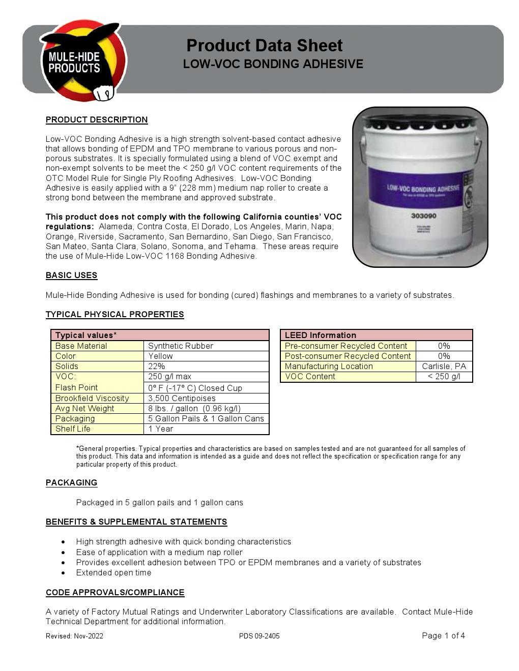 LowVOC Bonding Adhesive