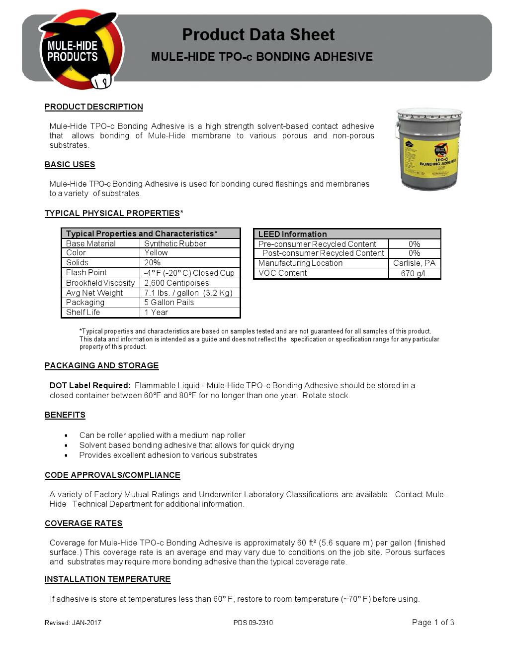 TPO Bonding Adhesive