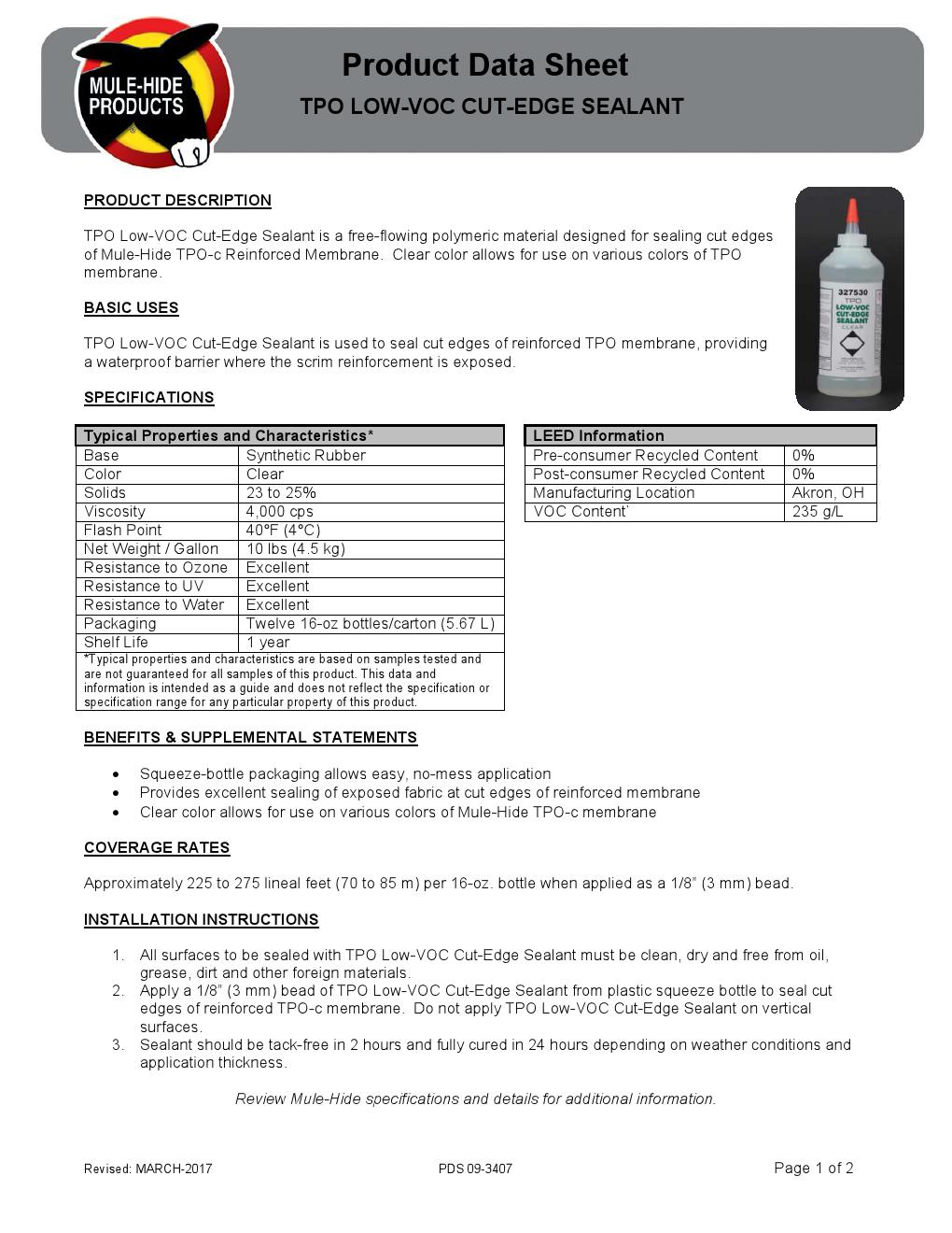 TPO Low VOC Cut Edge Sealant