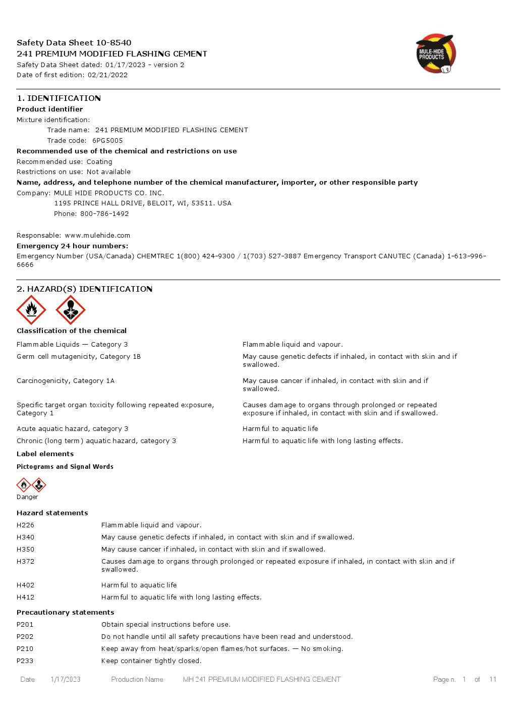 241 Premium Modified Flashing Cement